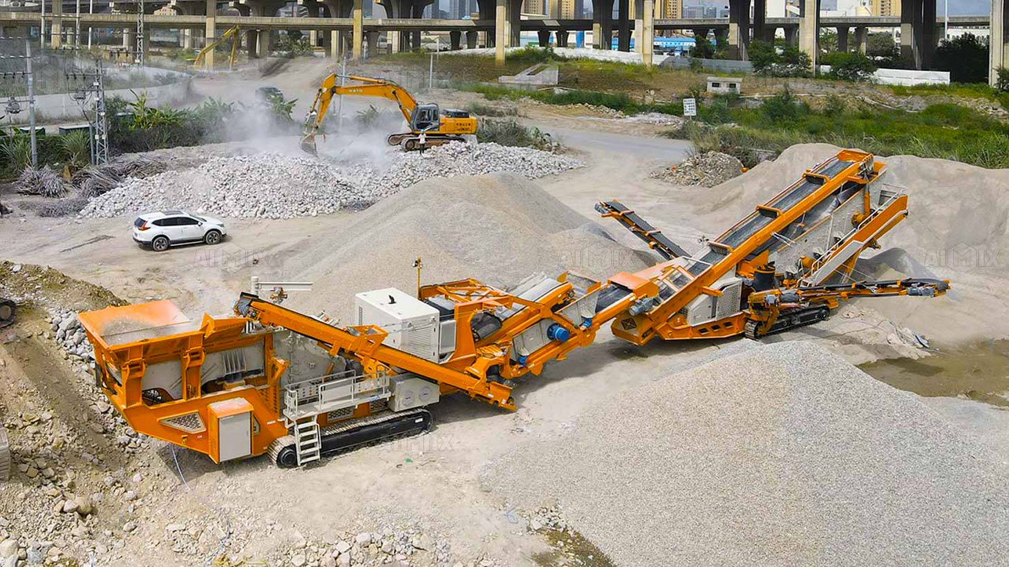 construction waste processing site