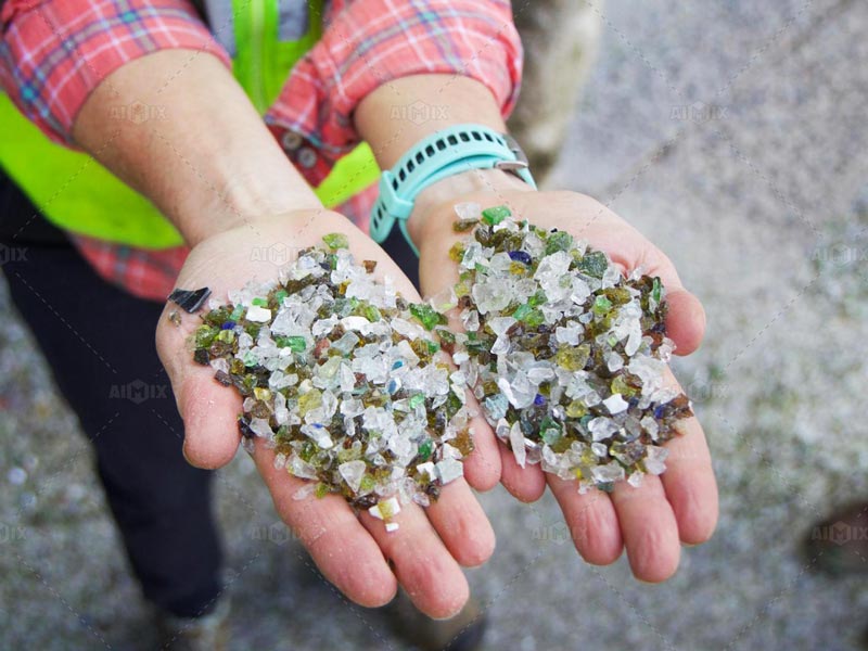 crushing waste glass