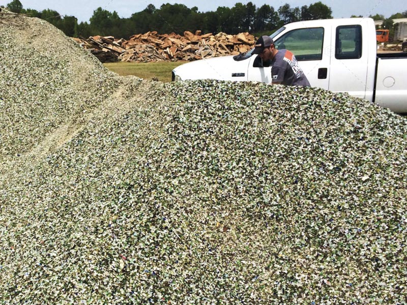 waste glass in concrete
