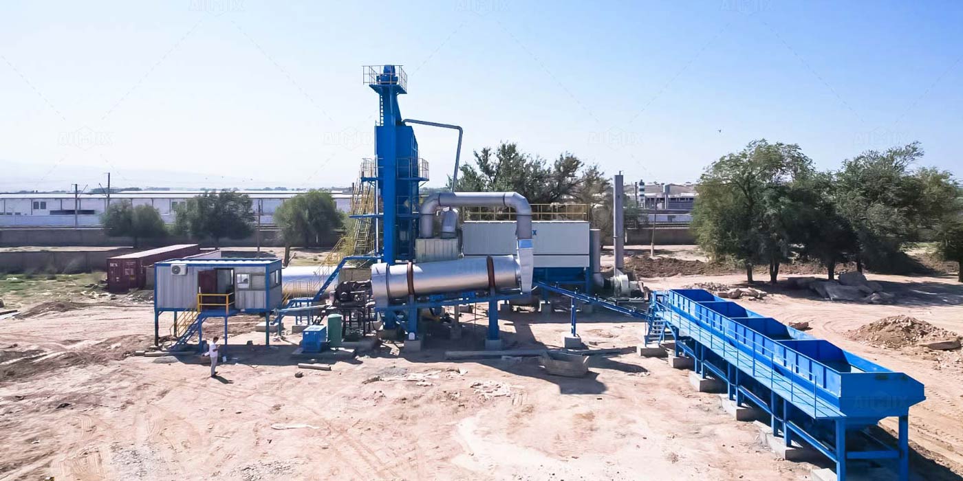 Asphalt plant with a capacity of 80 tons installed in Uzbekistan