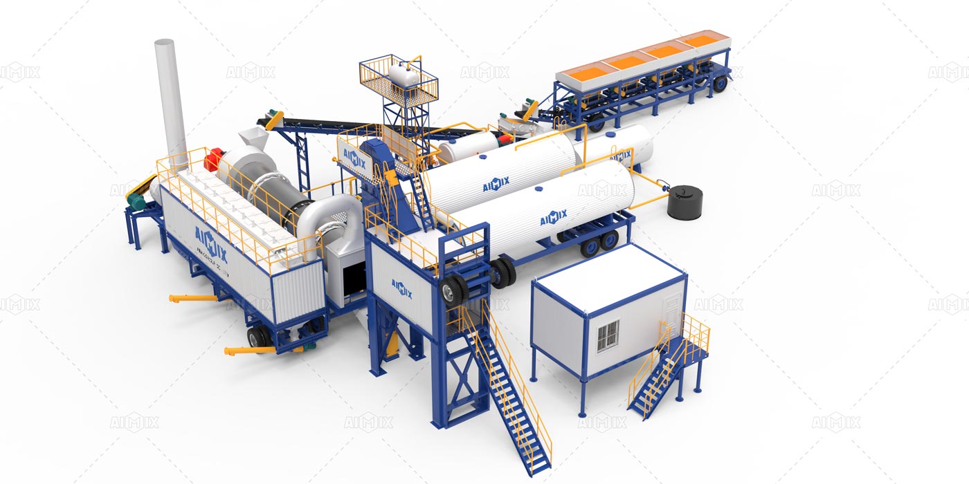 mobile 100tph mixing asphalt batch mix plant