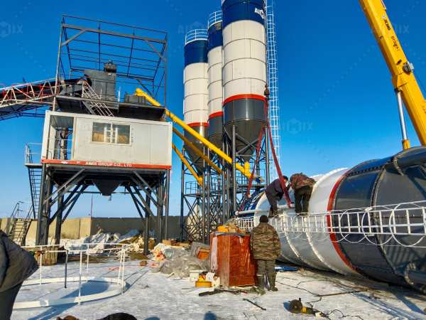 batching mixing plant installed