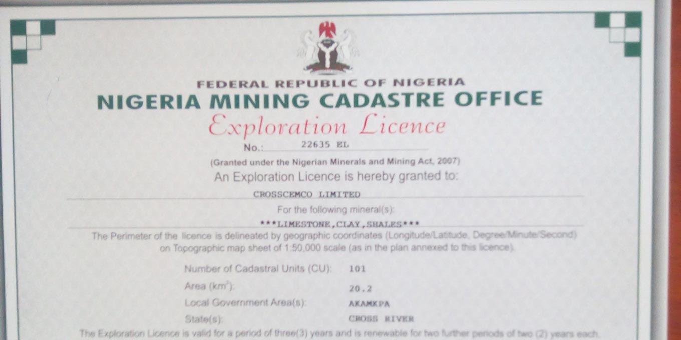 Mining licenses