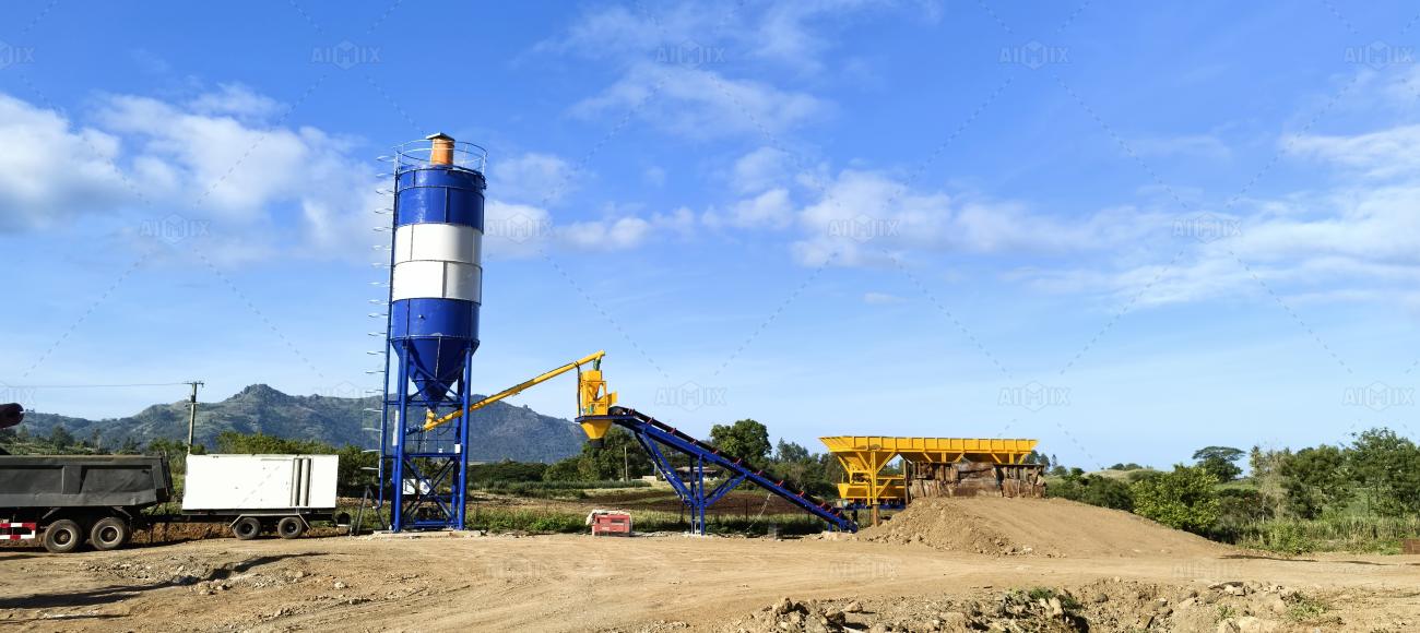 AJG-35 dry mix type small batching plant for Fiji