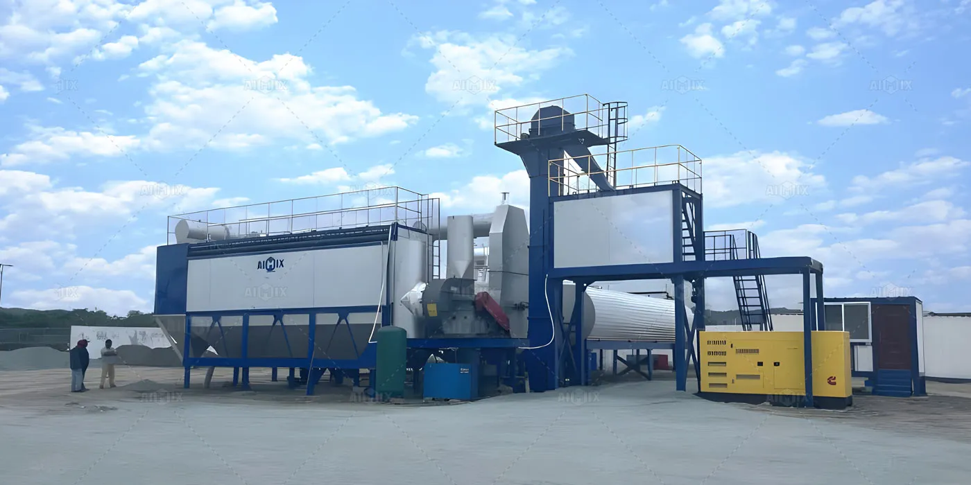 100 ton mobile drum mix plant