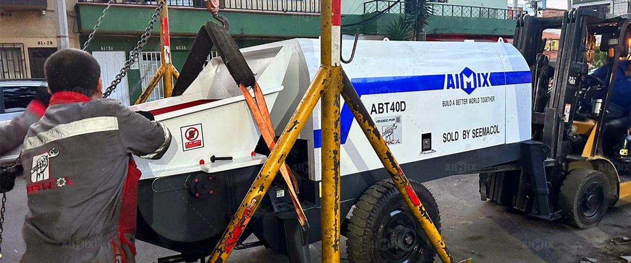 Electric Trailer Type Concrete Pump Mobile in Colombia