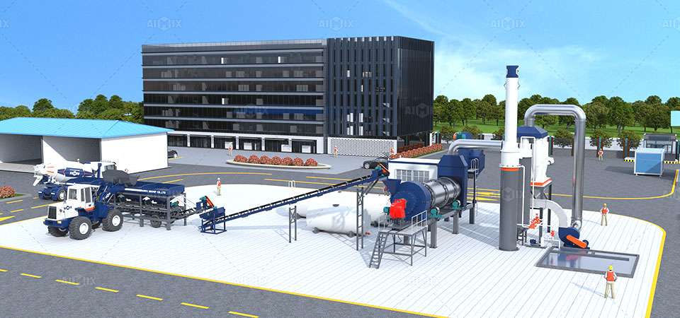 ALT Drum asphalt plant for sale 3D drawing
