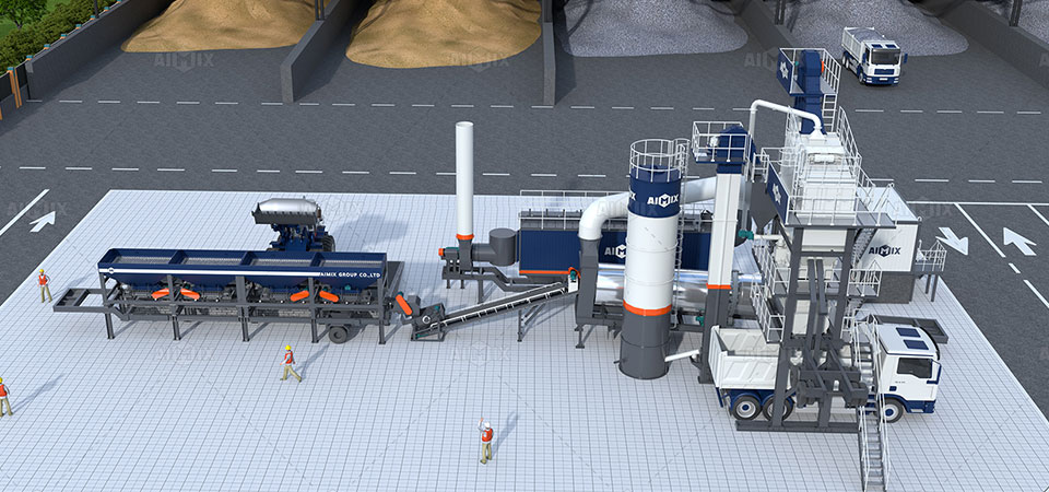 ALYQ mobile asphalt mixing plant for sale 3D drawing
