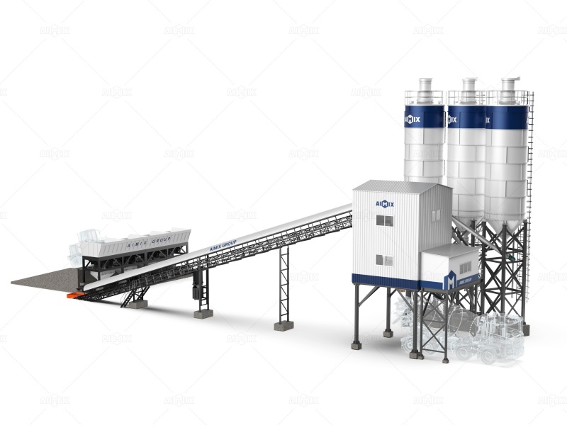 AJ120 belt-type ready mixed concrete plant