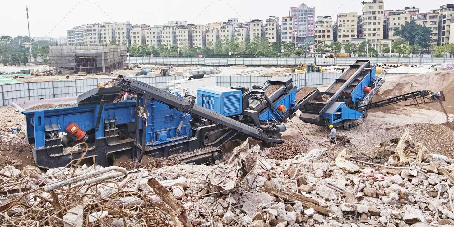 track type impact crushing plant for construction waste recycling