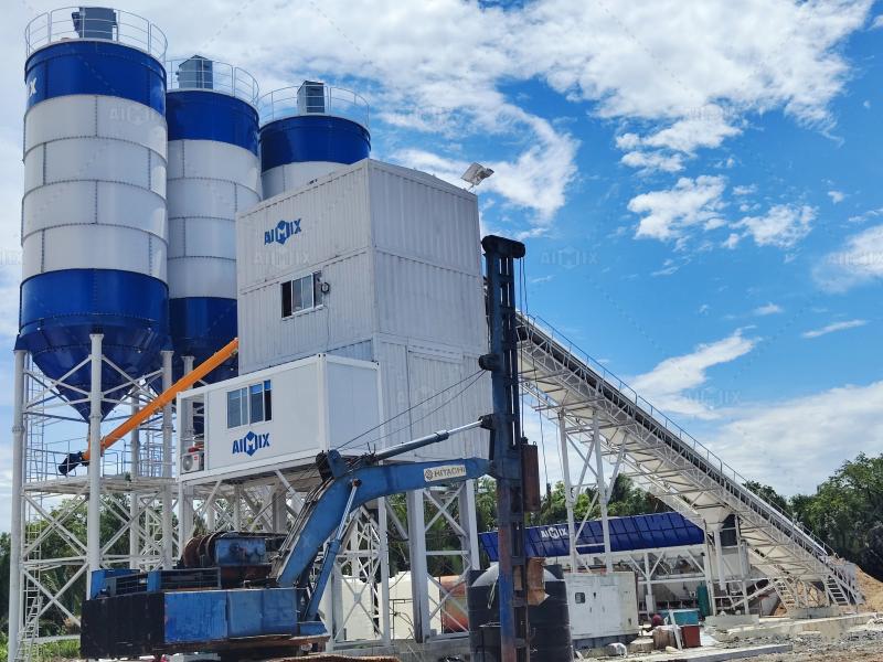 AJ-180 ready mix plant for commercial concrete supplying in Malaysia