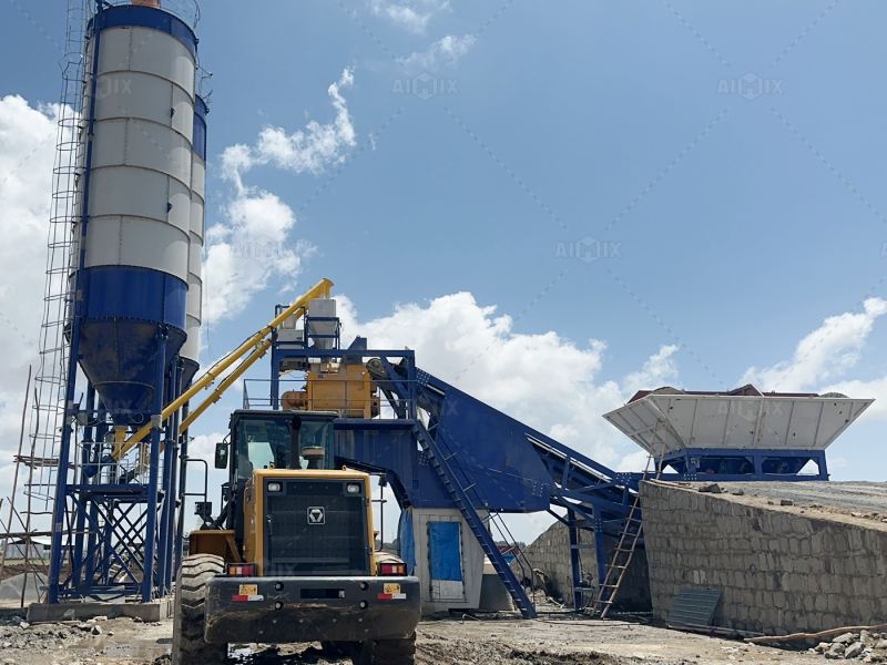 AJY-60 mobile rmc plant for housing projects in Ethiopia