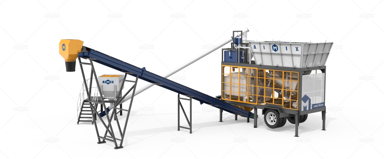 Aimix AJSY series compact mobile batching plant