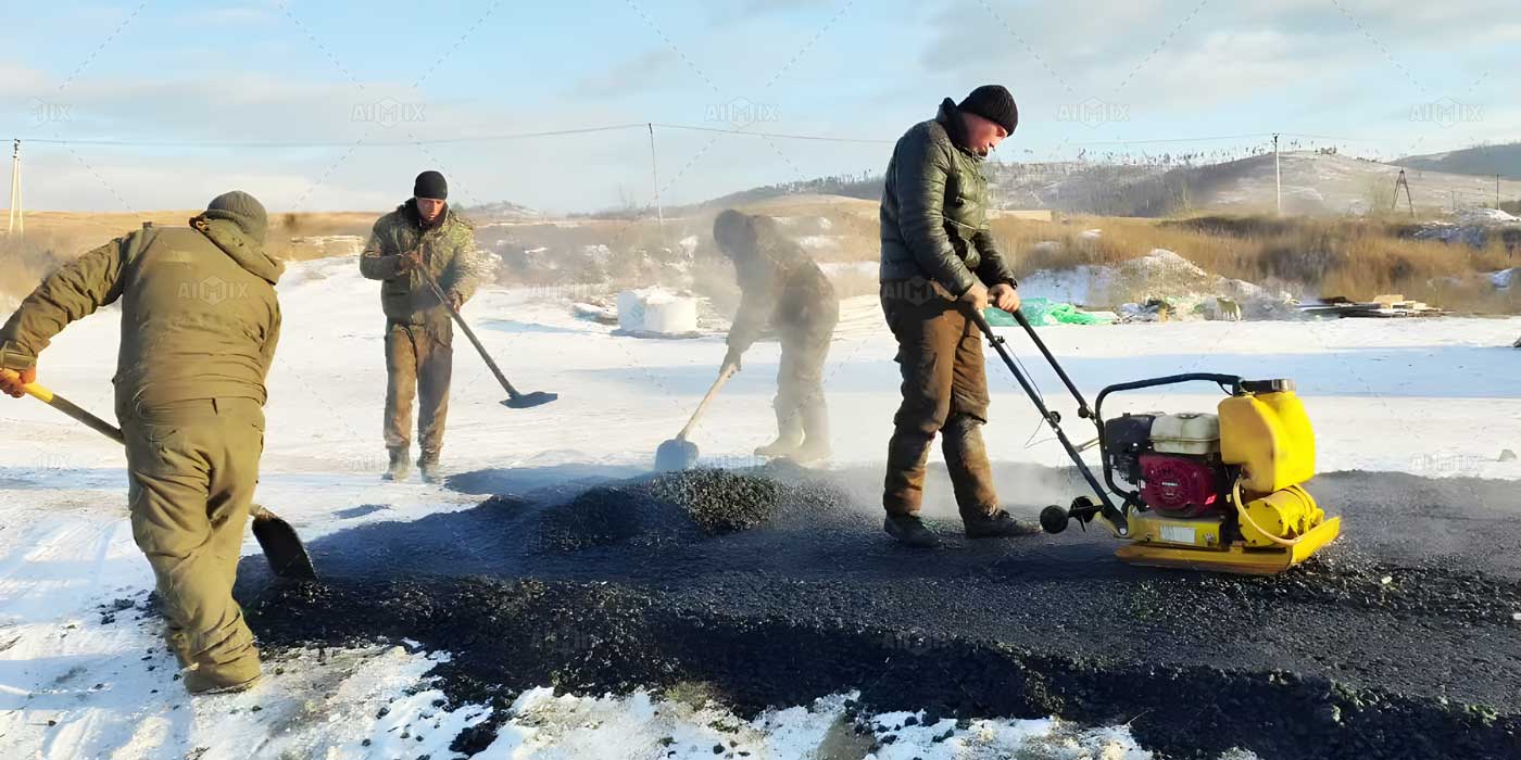 asphalt paving produced by asphalt batch plant