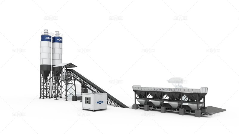 dry mix batching concrete plant