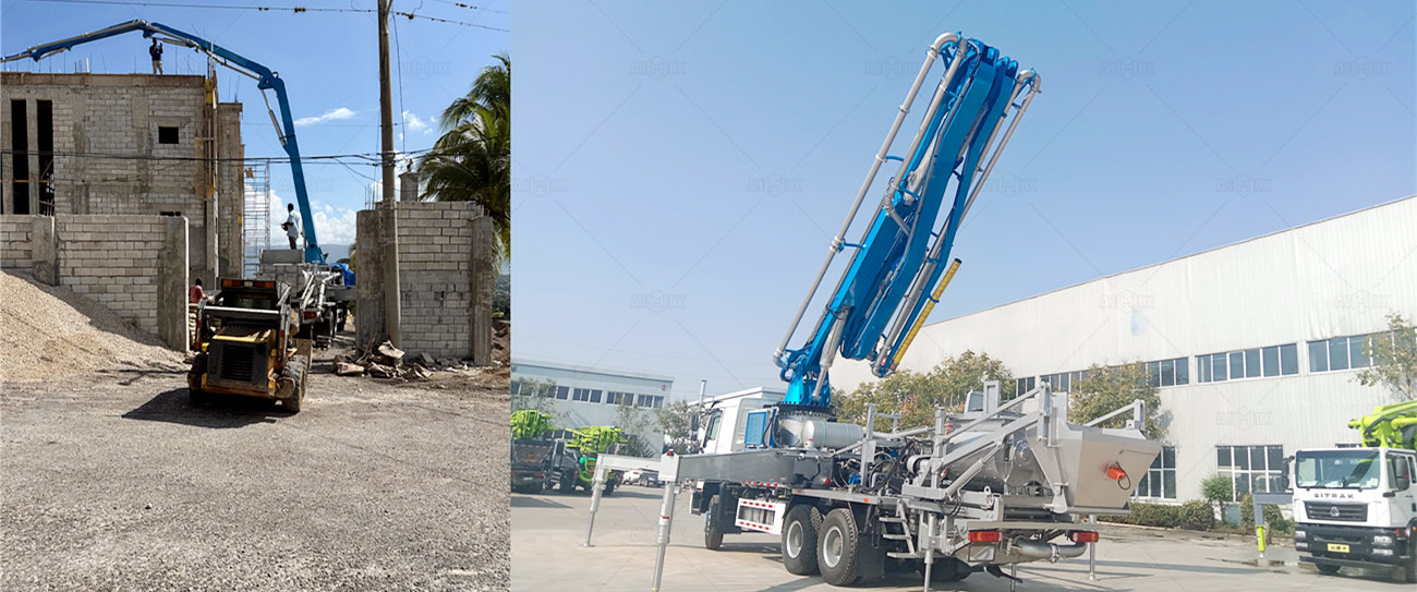 33m truck chassis boom diesel engine concete pump for Jamaica