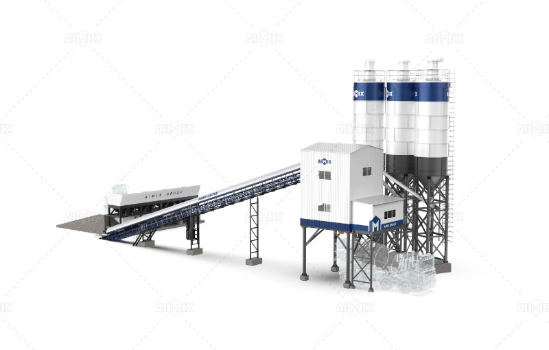 AJ120 stationary concrete mixing plant