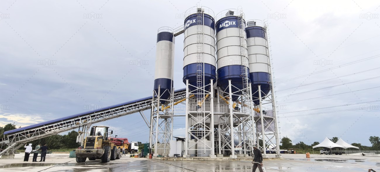 AJ180 concrete batch plant for commercial concrete supplying in Malaysia