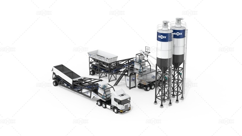 AJY mobile type concrete plant available for sale