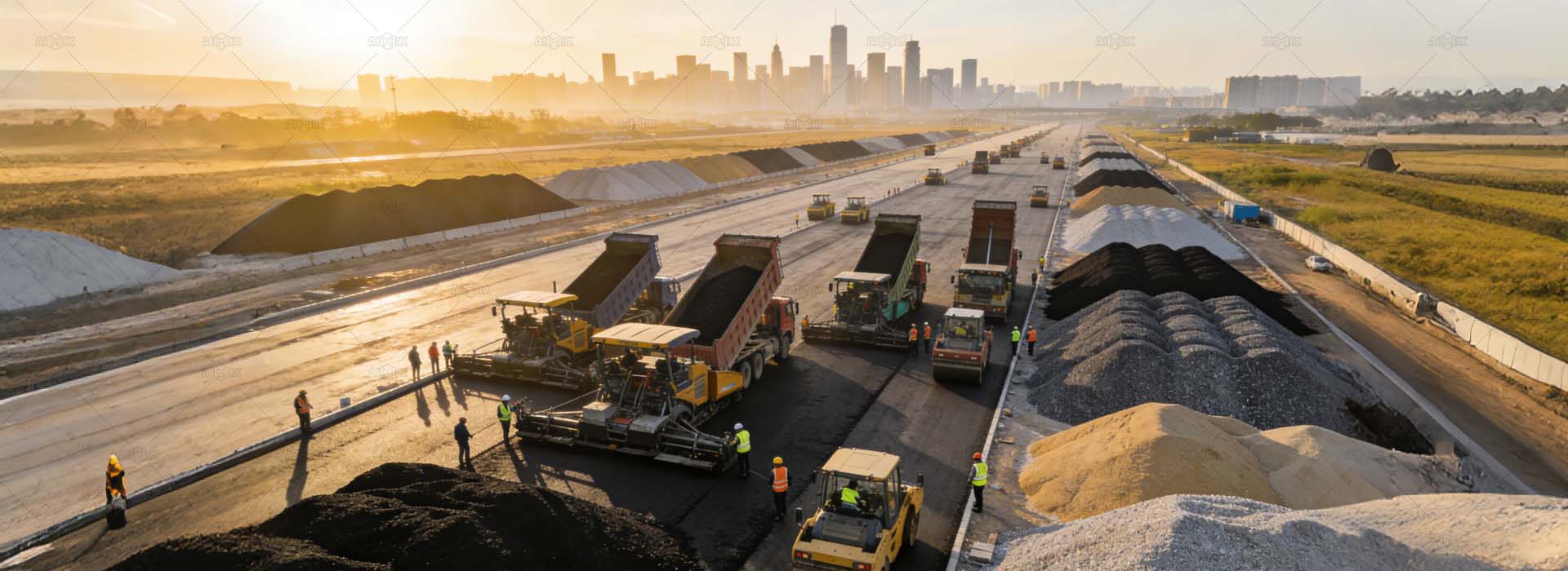 Material, Equipment, and Workforce Preparation for Asphalt Road