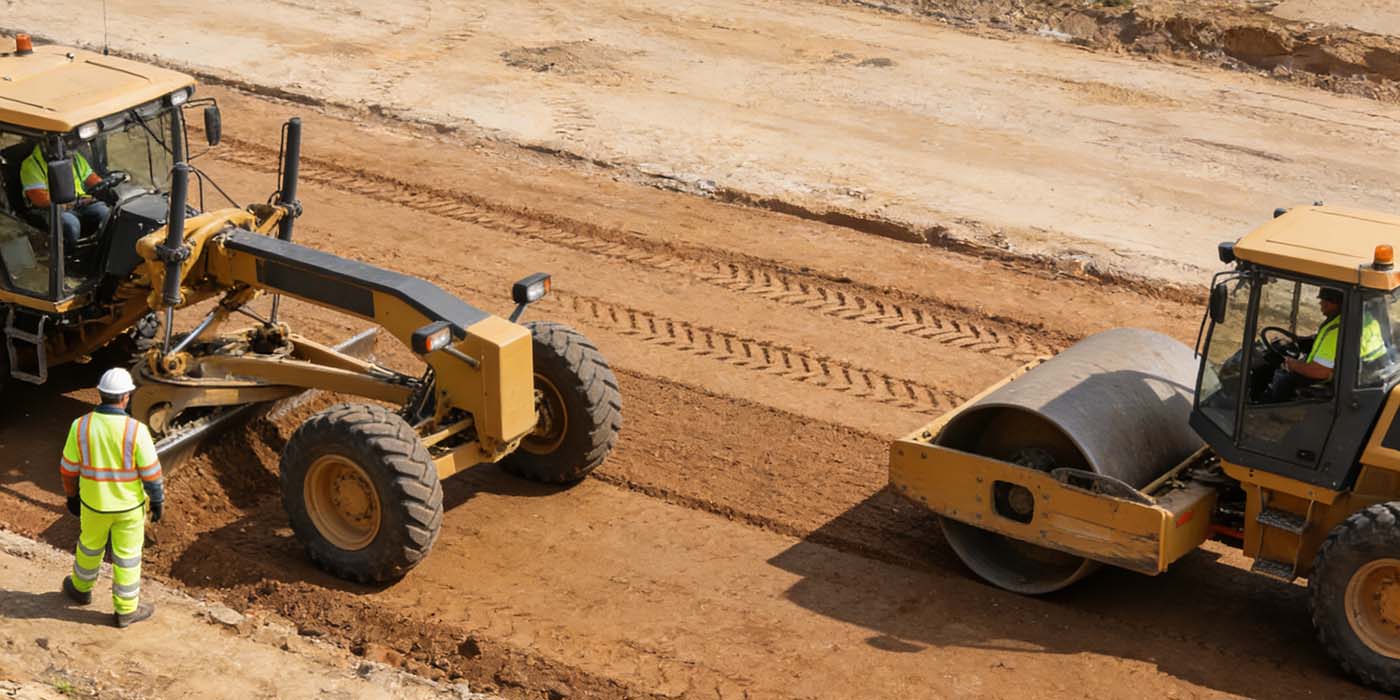 Soil Compaction for road base density improvement