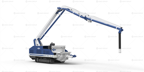 crawler chassis boom type diesel engine concrete pump with mixer