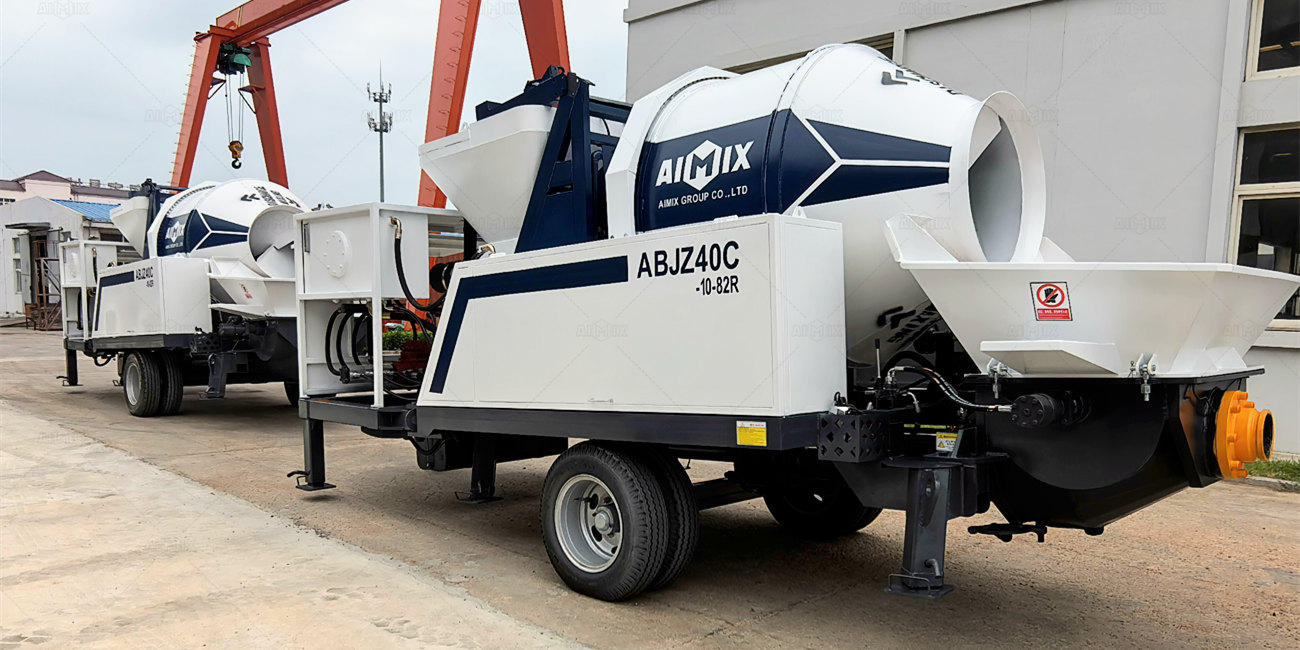drum mixer type diesel concrete pumps in Aimix factory