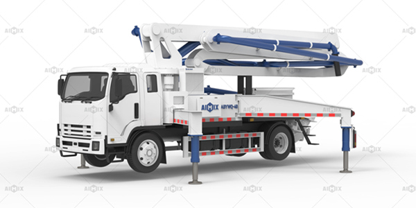 electric concrete pump truck with pan mixer