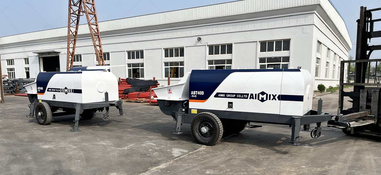 two ABT40D small electric concrete pumps trailer type for Belarus building
