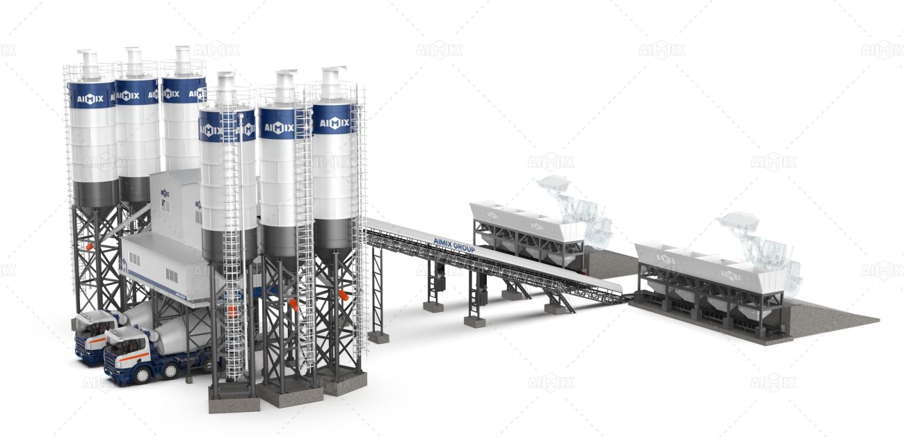 AJ240 stationary batching plant for large-scale projects