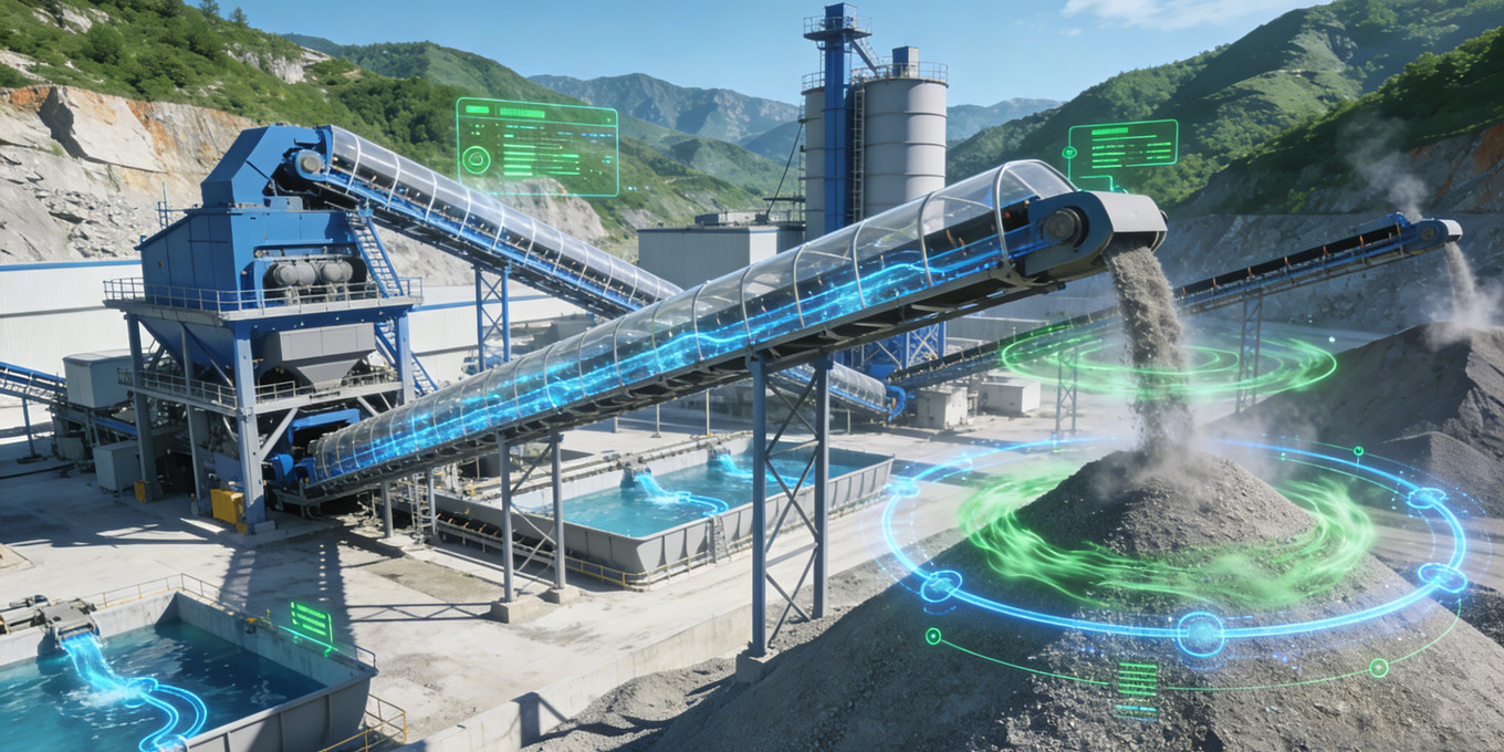 Near-Zero Dust Emissions and Water Recycling in Sand And Aggregate Production
