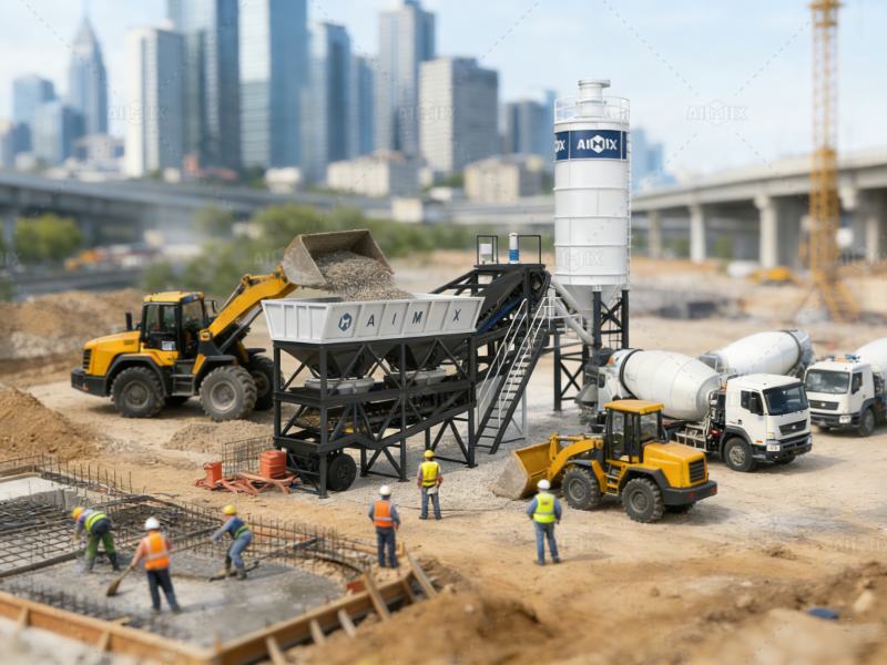 mobile batch plant for urban construction projects