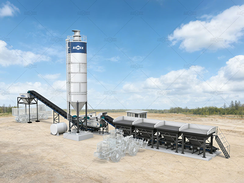 stationary stabilized soil mixing station for road building