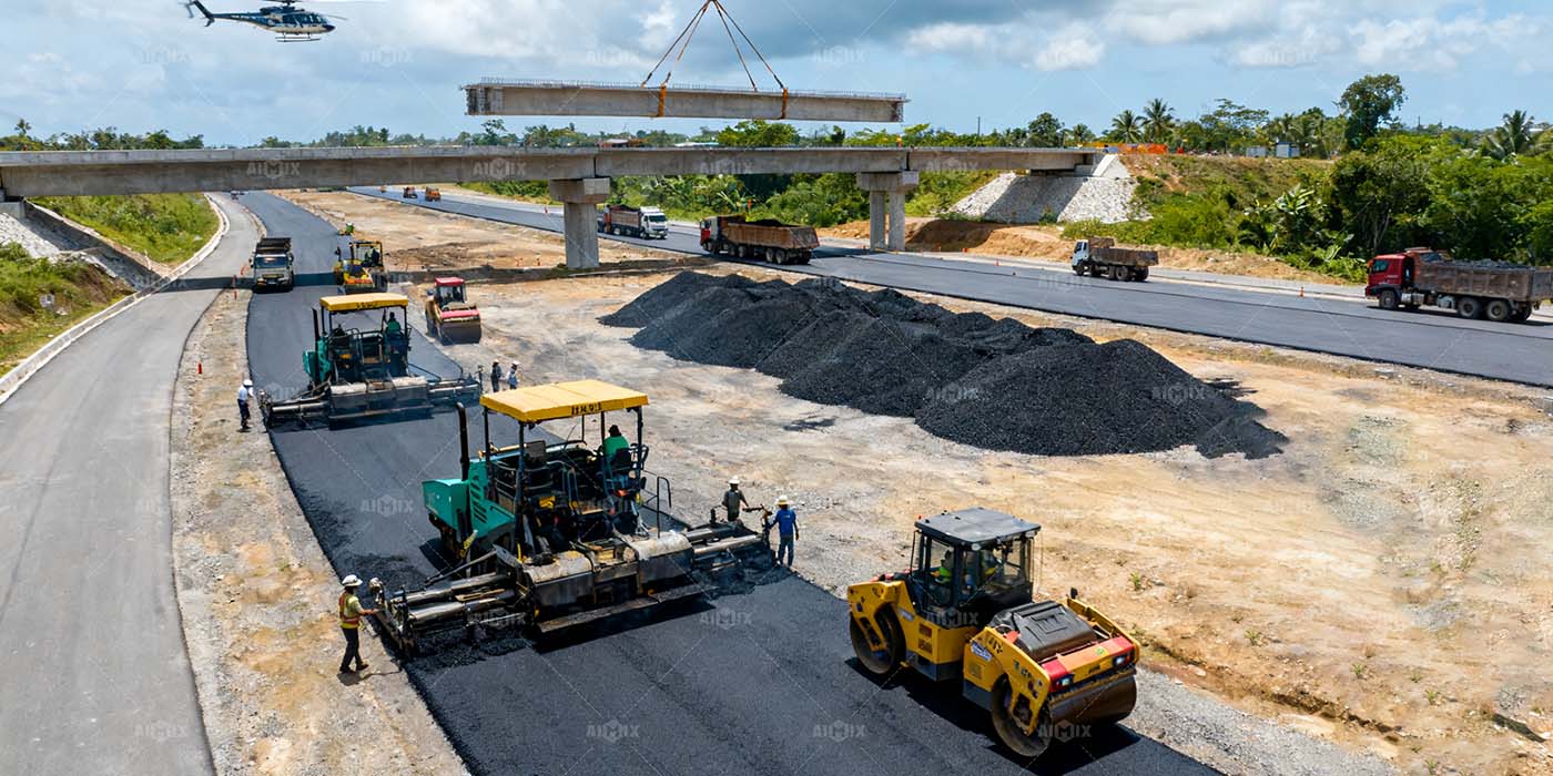 upcoming asphalt road solution from asphalt plant and paver and stabilized soil plant