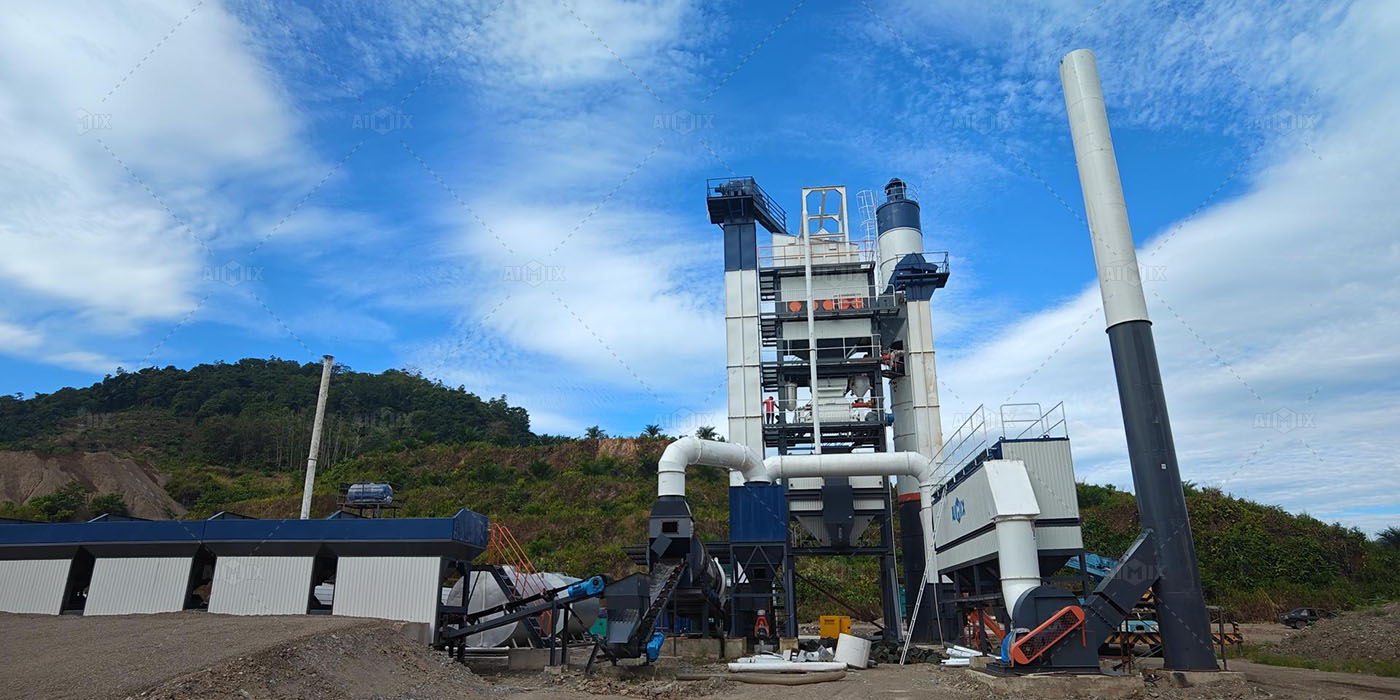 120tph stationary asphalt batch plant for road building in humid areas