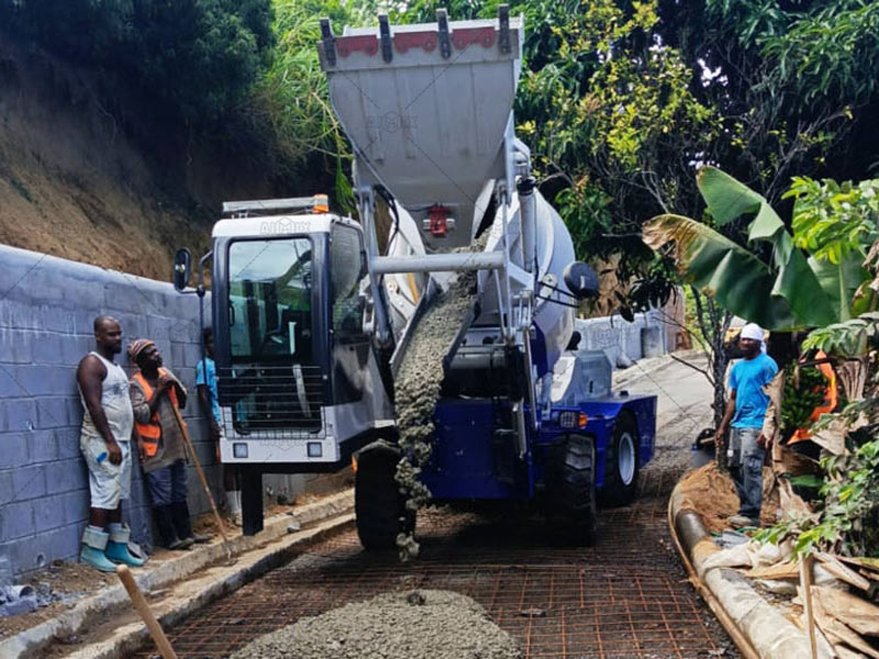 Aimix concrete mixer truck indonesia working onsite