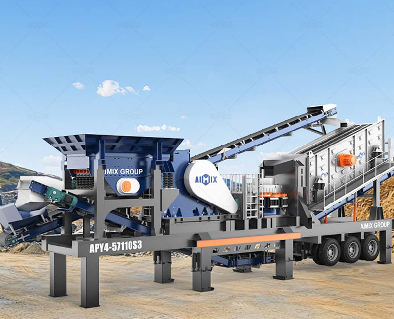 tired-type mobile gravel crusher